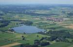 Aussicht auf dem Ort Schlingen und den Frankenhofner See (26.07.2015)