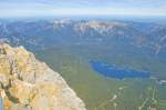 Blick von Zugspitze in nordwestlicher Richtung. Aufnahme: August 2008. 