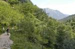 An der Höllentalklamm Eingangs-Hütte.