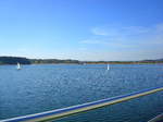 Groer Brombachsee, Blick vom Ausflugsschiff auf das Westufer, Okt.2009