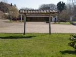 Naturpark Schlaubetal, Hinweisschild am Eingang zum Gutspark Bomsdorf, 07.04.10