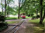 Britzer Garten in Berlin-Britz, Sommer 2007, mit Blick auf die Parkeisenbahn