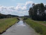 Der Grenzfluß zwischen Deutschland und Polen,am 28.August 2014,bei Gartz(Usedom).