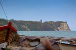 Kap Arkona vom Strand des Fischerdorf Vitt aus gesehen.