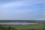 Müritz-Nationalpark: Aussicht vom Turm am Käflingsberg gen Kleinen Zillmannsee. Aufnahme: Juli 2006.