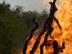 Feuer und Hitzeverzerrungen - am Ostseestrand in Khlungsborn.