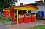 nachempfundene Minol-Tankstelle aus DDR-Zeiten im Technikmuseum in Dargen am 11.08.09