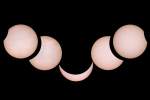 Fünf Phasen der partiellen Sonnenfinsternis frei zusammengestellt. - 20.03.2015