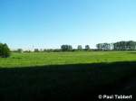 Noch ist hier alles grn. Demnchst rollen hier die Bagger an, denn auf dieser groen Wiese am Stadtrand von Stralsund soll die Stadthalle entstehen (18.05.07).