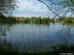 Blick ber den Knieperteich in Stralsund am 1. Mai 2007. Im Hintergrund die weien Brcken.

