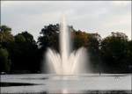 Wasserspiel auf dem Knieperteich in Stralsund. 