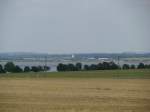 Nordwestmecklenburg, Blick von der Strae Zierow nach Wismar ber die Wismarbucht zur Insel Poel 09.08.2009