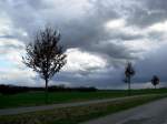 Aufziehende Wetterfront an Ostersonntag, westlich von Grapen Stieten (NWM), Ostern 2010