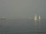 Ein Blick in die weiten der Ostsee von Rostock-Warnemnde