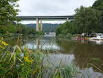 Fluss Werra bei Hedemünden, Südniedersachsen (31.08.2021)