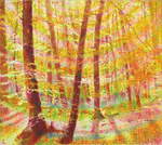  Herbstwald , Gemälde: Öl auf verstärkter Leinwand, 2000, 90 x 100 cm