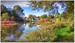 Lauenbrück Kreis Rotenburg (Wümme). Der Fintausee am gleichnamigen Fluss, ein Naherholungsgebiet mitten im Ort. Gleich daneben ein Campingplatz (Löweninsel), ebenfalls mit Blick auf diesen See. Oktober 2013. 