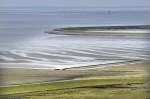 Norderney - Das Watt und der Deich um Südstrandpolder vom Leuchtturm aus gesehen. Aufnahme: März 2008.