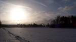 Winterlandschaufnahme mit tiefstender Sonne in Winter `10