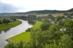 Die Weser vom Bergfried in Polle (Kreis Holzminden) aus gesehen.