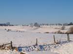 Winterlandschaft am Rand der Eifel bei Aachen.