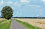Natur pur, bis auf die im Hintergrund  dampfenden  RWE-Kohlekraftwerke bei Bergheim - 16.07.2014