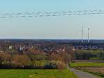 Blick vom Waldhügel in Rheine auf den Stadtteil Hauenhorst, 27.03.20
