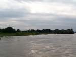 Blick auf Orsoy ber das diesjhrige Rheinhochwasser.