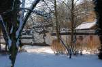 Der Chinesische Garten in Bochum zeigt sich winterlich