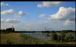 Duisburg - Blick auf den Rhein zwischen Homberg und Rheinhausen.