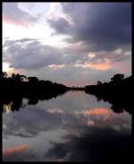 Abendstimmung an der Regattabahn in Duisburg-Wedau.