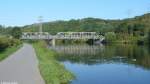 Ehemalige Eisenbahnbrücke über die Ruhr in Höhe vom Eisenbahnmuseum Bochum-Dahlhausen, heutzutage zu Fuß zu passieren - September 2012.