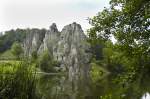 Externsteine - eine markante Sandstein-Felsformation im Teutoburger Wald.