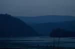 Abendstimmung auf den Rhein bei Kaub.