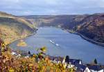 Rhein mit Blick flussabwärts bei Oberwesel am 23.11.13.