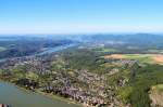 Luftaufnahme vom Rhein - von Remagen Blick in Richtung Norden (Bonn) - 19.09.2005