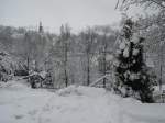 Verschneite Winterlandschaft im Erzgebirge am 18.12.2008