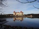 Das Schloss Moritzburg am 18.01.14 mit schöner Spiegelung.