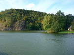 Kriebsteintalsperre, Landschaft am ca.10km langen Stausee, Okt.2009