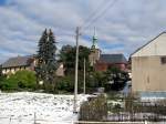 Blick zur Brnersdorfer Kirche