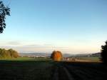 Blick nach Cotta/der groe Nebelstreifen am Horizont ist das Elbtal
