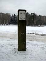 Wegstein in der Nhe des Pfaffensteines. 20.01.2013