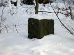 Grenzstein neben dem Weg zur Bastei. 26.01.2013