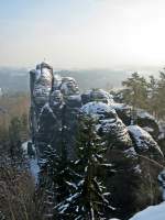Der Mnch. Ein Felsen gesehen von der Felsenburg Neurathen. 26.01.2013