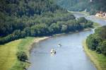 Aussicht Bastelgebiet auf die Elbe in der Sächsischen Schweiz (Nördlich von Kurort Rathen). Aufnahmedatum: 7. Juni 2014.