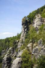 Sächsische Schweiz nördlich der Elbe bei Kurort Rathen.