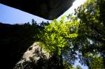 Sächsische Schweiz - Die Felsen bei Bärengrund von Unten nach Oben gesehen. Aufnahme: Juni 2014.