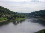 Die Elbe bei Königsstein am 21. Mai 2016, gesehen aus dem Zug nach Bad Schandau.