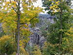 Teile der Bastei in Lohmen am 23. Oktober 2021.