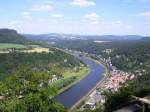 Blick von der Festung Knigstein ins Elbtal.